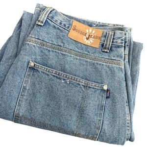 Source Jeans Mens 38x32 (38x31) Light Wash‎ Relaxed Fit Denim Jeans Distressed
